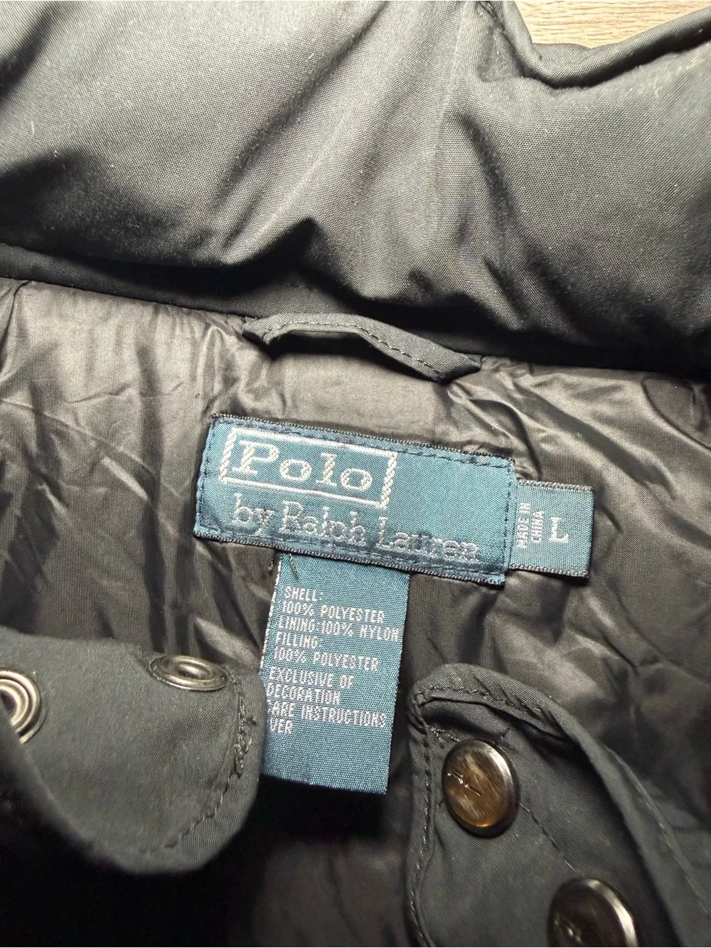 Ralph Lauren Black Bomber Jacket with Embroidered Crest and Polo Logo